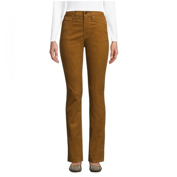 Lands' End Women's Mid Rise Straight Leg Corduroy Dark Toffee Color 
Size 12P - Picture 1 of 8